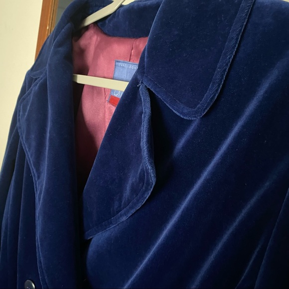 Carol Cohen Drizzle Vintage velour trench coat - Picture 3 of 12